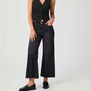 Paige Anessa Black Lotus Wide-Leg Jeans 29